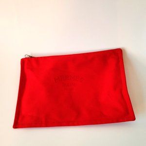 Hermes Hermès Pouch Red Cotton Clutch